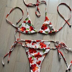 Floral Red Bikini Set